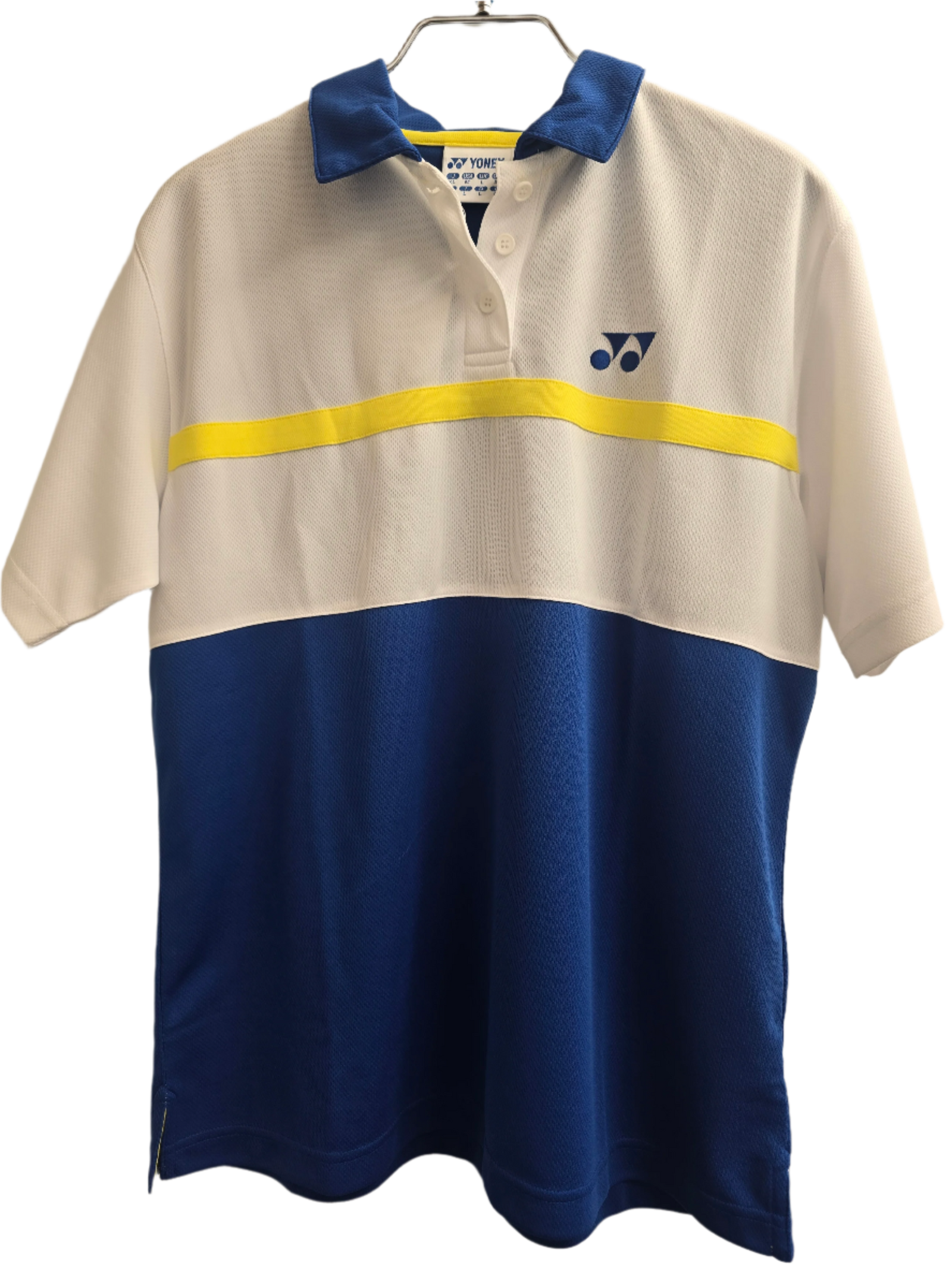 Yonex Ladies' White and Yellow Striped T-Shirt ytw2022u - Sports Virtuoso