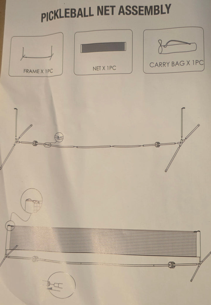 RAQLY Portable 10-Foot Training Pickleball Net