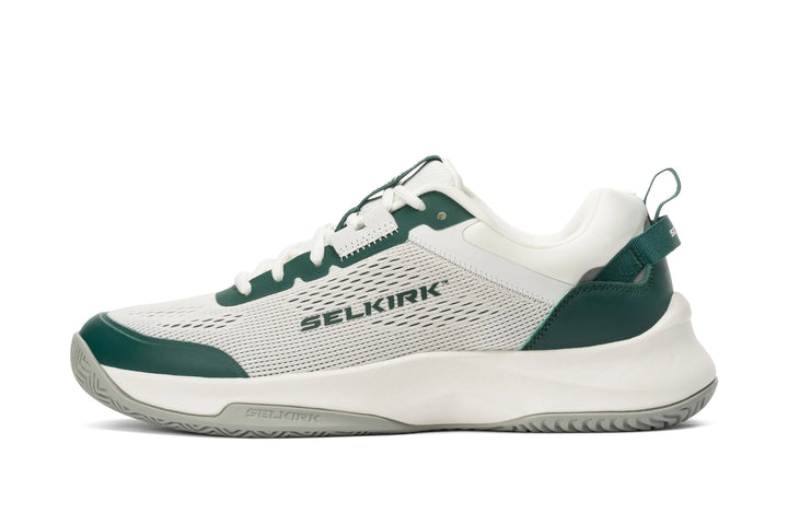 Chaussures de pickleball Selkirk CourtStrike pour hommes, blanches et pin