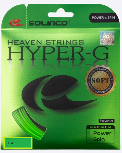 Solinco Hyper G Soft 17g 1.20 Green Tennis 12M String Set - Sports Virtuoso