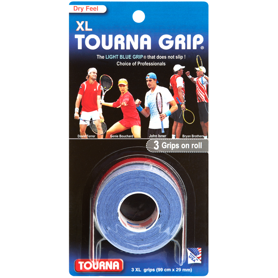 Tourna Grip XL Original Dry Feel Ferrer/Gasquet 3-pack Overgrips TG-1-XL-EU Grips Tourna 