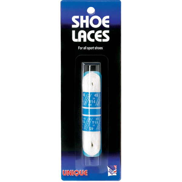 Unique Oval Athletic Laces Grips Tourna White 45" 