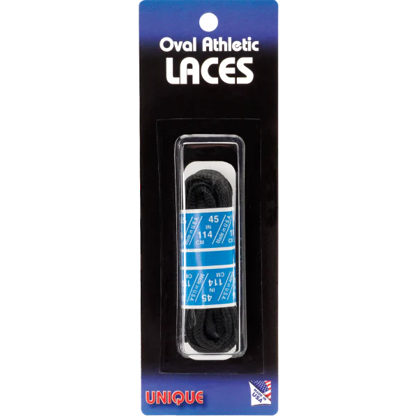 Unique Sport Shoes Laces Grips Tourna Black 45" 