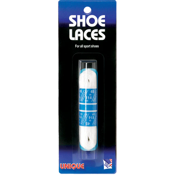 Unique Sport Shoes Laces Grips Tourna White 45" 