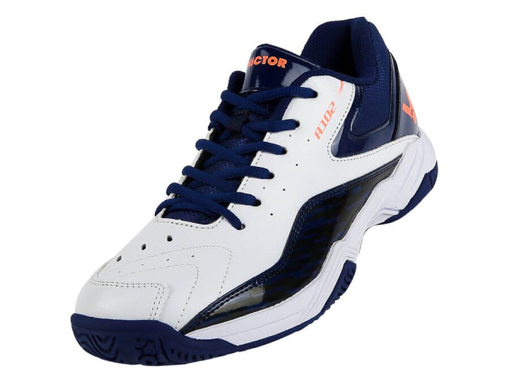 Victor A102 Unisex Court Shoes Wide U-Shape Bright White/Blueprint Men's Court Shoes Victor 