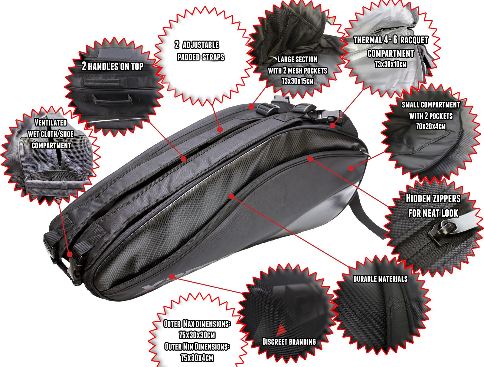 Xamsa 6R Racquet Bag - Sports Virtuoso