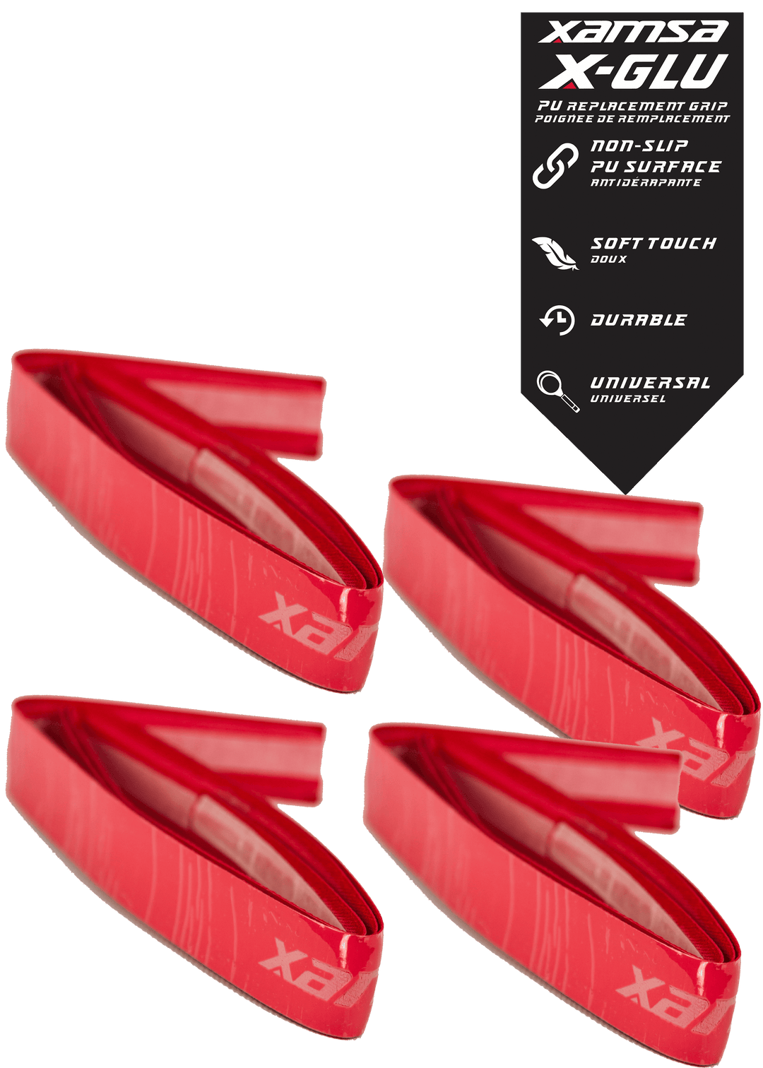 Xamsa X-GLU Replacement Grip Grips Xamsa Red 4-pack 