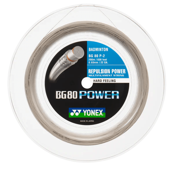 Yonex BG-80 Power Badminton String 200m Reel Badminton Strings Yonex White 