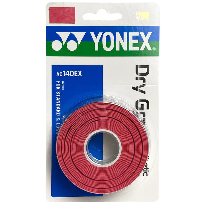Yonex Dry Grap AC140EX Synthetic Overgrip 3 Pack Grips Yonex Coral Red 