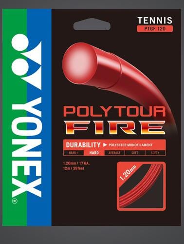 Yonex Poly Tour Fire 125 Red Tennis 12M String Set Tennis Strings Yonex 