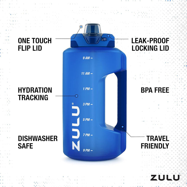 Zulu Water Bottle with straw 1.893 L Accessories Sports Virtuoso 