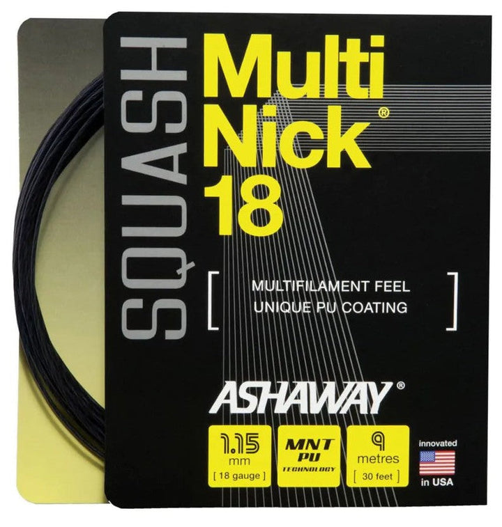 Ashaway MultiNick 18 Black Squash String Set Squash Strings Ashaway 