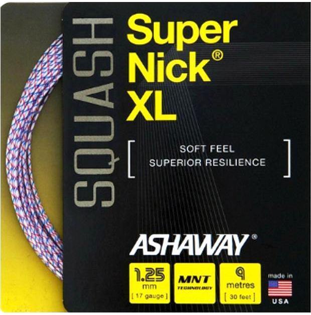 Ashaway SuperNick XL 17g White/Blue/Red String Set Squash Strings Ashaway 