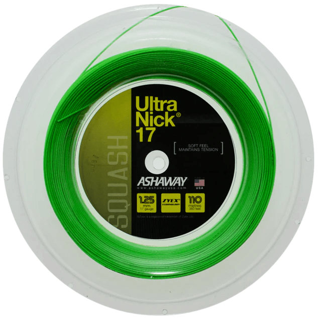 Ashaway UltraNick 17 Green Squash String 110m Reel Squash Strings Ashaway 
