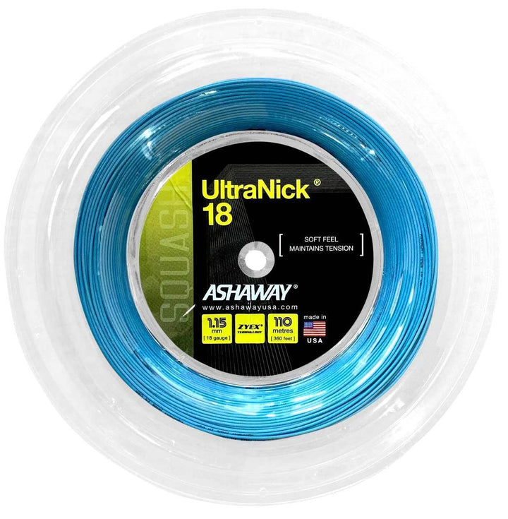 Ashaway UltraNick 18 Blue Squash String 110m Reel Squash Strings Ashaway 
