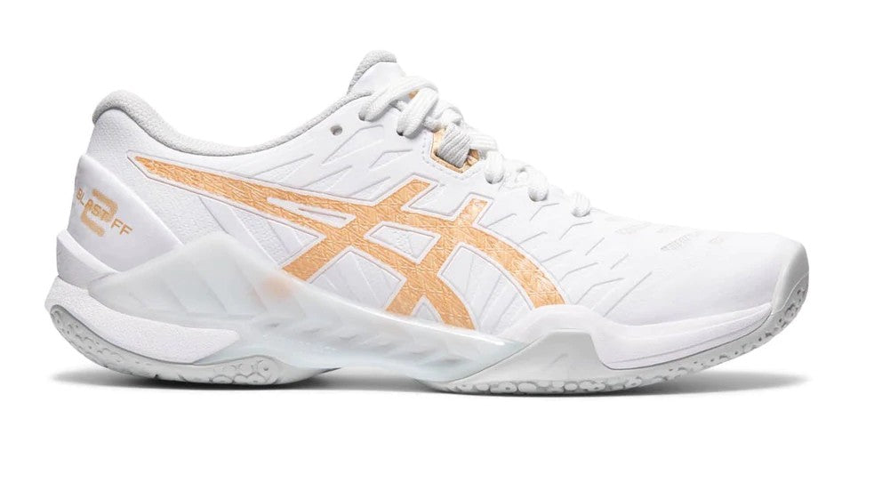 Asics Blast FF 2 Women's Court Shoe White/Champagne 1072A046-102 Women's Court Shoes Asics 