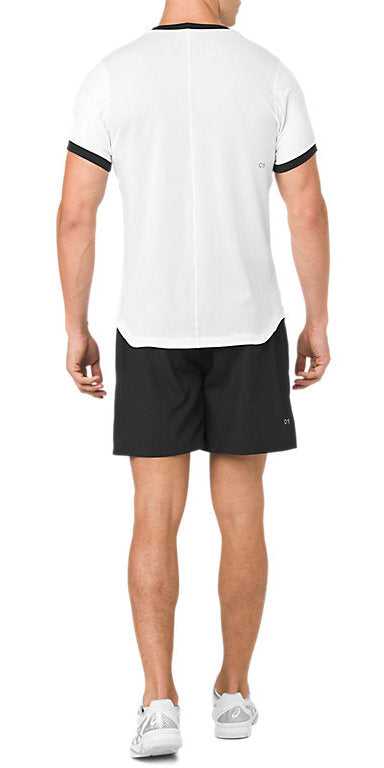 Asics Club Short Sleeve Top White/Black - T-Shirt 2041A037-100 Men's Clothing Asics 