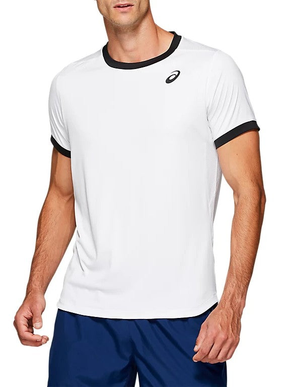 Asics Club Short Sleeve Top White/Black - T-Shirt 2041A037-100 Men's Clothing Asics 