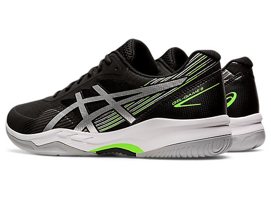 Asics Gel Game 8 Black-Silver-Green Men's tennis shoes 1041A192-004 Men's Tennis Shoes Asics 