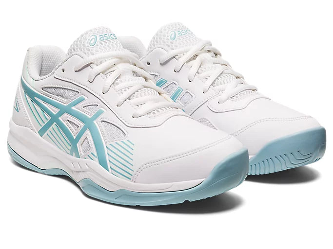 Asics Gel Game 8 GS White-Smoke Blue Junior Tennis shoes 1044A025-106 Men's Tennis Shoes Asics 