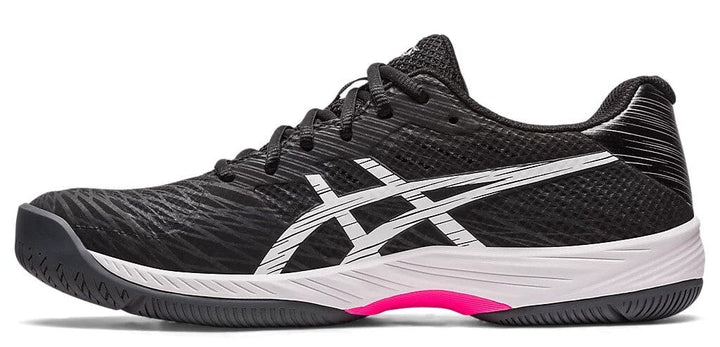 Asics Gel-Game 9 Men's Tennis Shoes Black/Hot Pink 1041A337-001 Women's Tennis Shoes Asics 