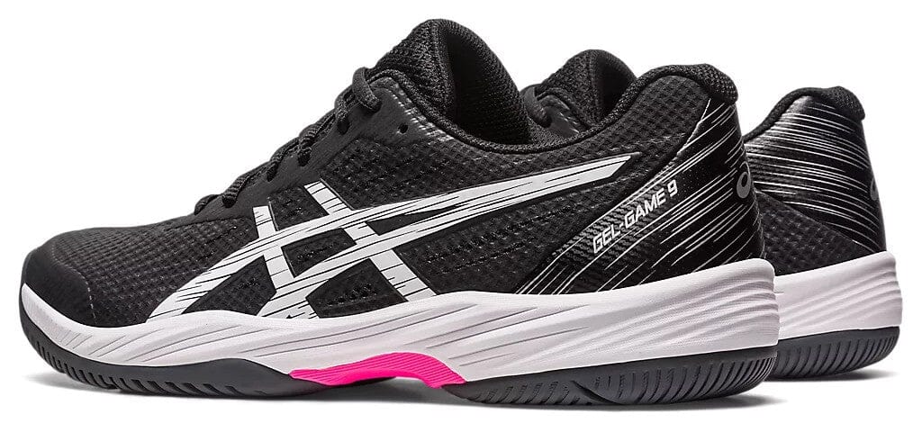 Asics Gel-Game 9 Men's Tennis Shoes Black/Hot Pink 1041A337-001 Women's Tennis Shoes Asics 