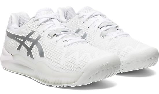 Asics Gel Resolution 8 Women's Tennis Shoes White/Silver 1042A072-100 Women's Tennis Shoes Asics 