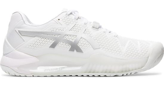 Asics Gel Resolution 8 Women's Tennis Shoes White/Silver 1042A072-100 Women's Tennis Shoes Asics 