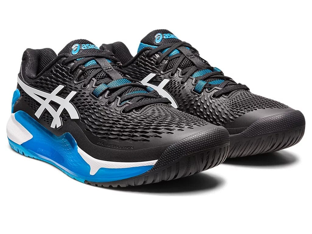 Asics Gel-Resolution 9 French Black/White/Blue Men's tennis shoes 1041A330-001 Men's Tennis Shoes Asics 