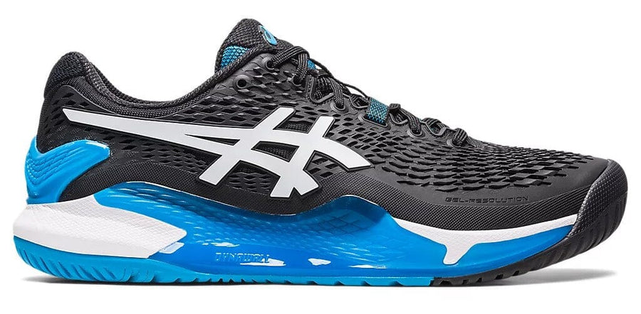 Asics Gel-Resolution 9 French Black/White/Blue Men's tennis shoes 1041A330-001 Men's Tennis Shoes Asics 