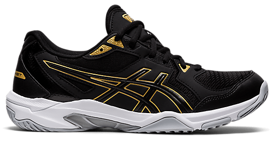 Asics Gel-Rocket 10 Men's Court Shoe Black/Gold 1071A054-002 Men's Court Shoes Asics 