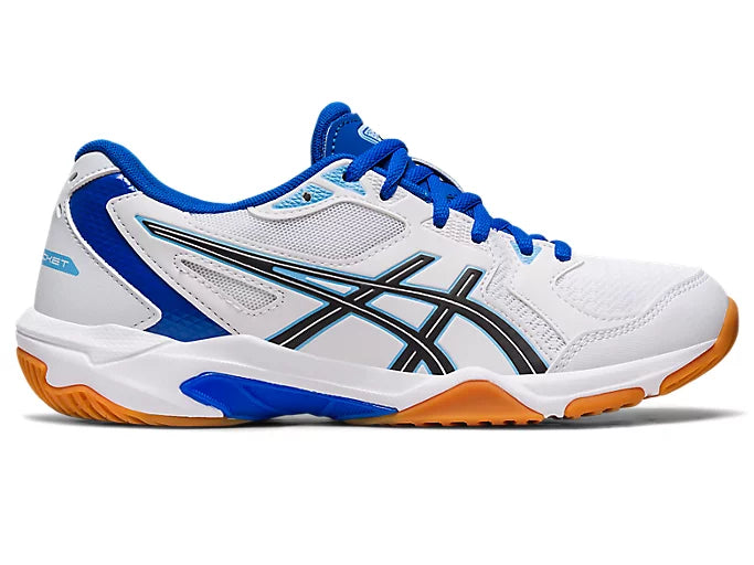 Asics Gel-Rocket 10 Women's Court Shoe White/Arctic Blue 1072A056-110 Women's Court Shoes Asics 