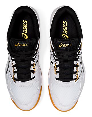 Asics Gel-Upcourt 4 White/Black/Gold Men's Court Shoe Men's Court Shoes Asics 