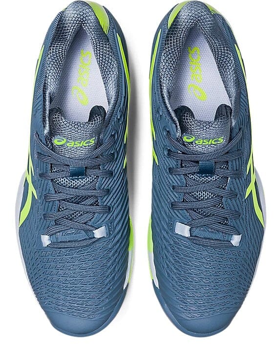 Asics Solution Speed FF 2 Men's Tennis Shoe Steel Blue/Hazard Green 1041A182- 402 Men's Tennis Shoes Asics 
