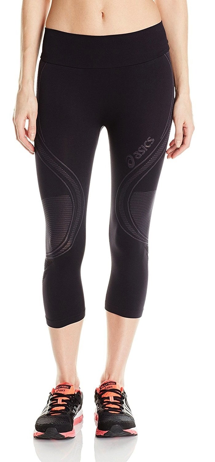Asics Women's Fit-Sana Seamless Capri Women's clothing Asics M Black/Grey 