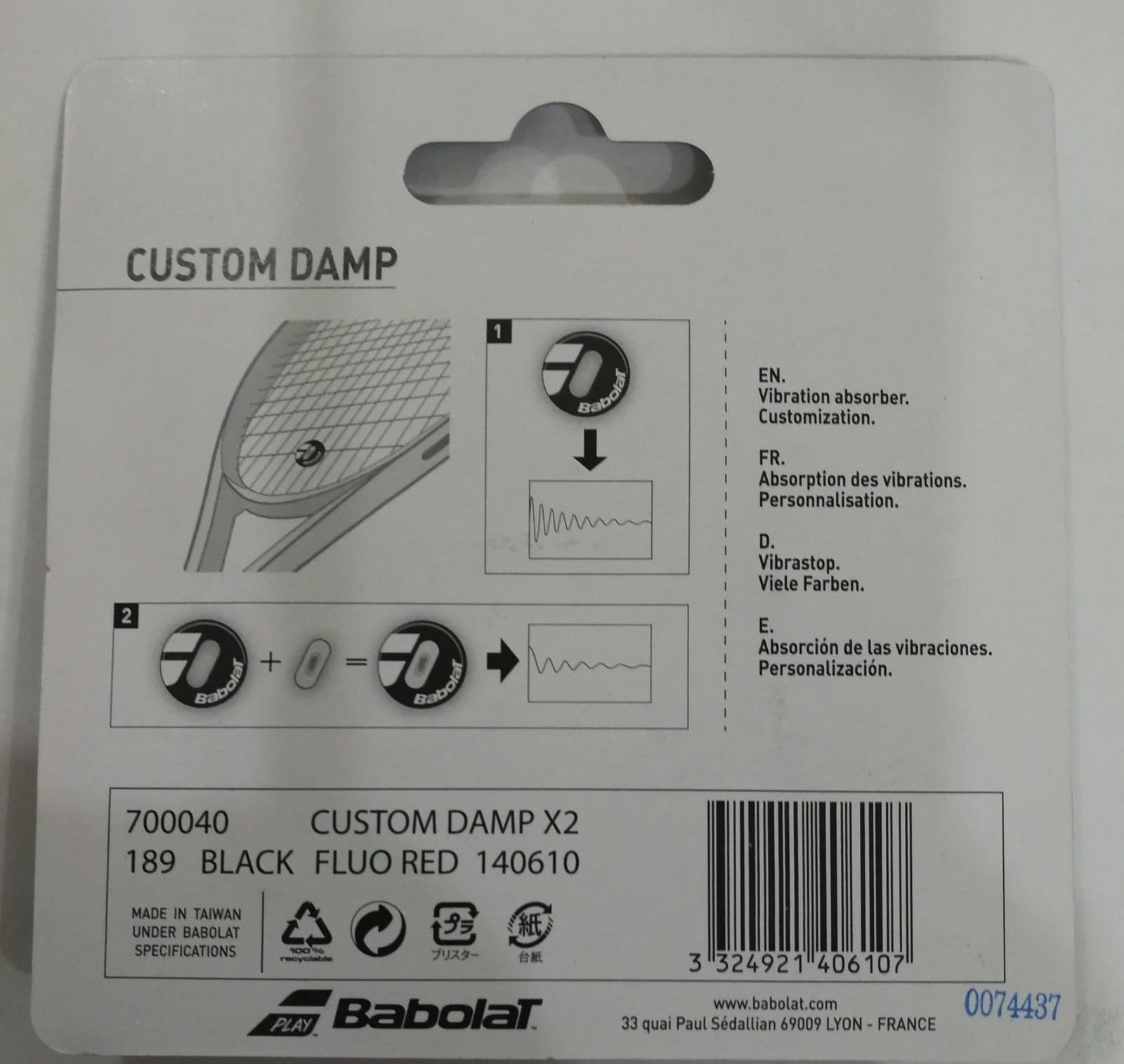 Babolat Custom Damp FEEL Vibration Dampener 2-Pack Vibration Dampener Babolat 