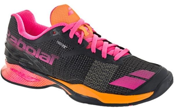 Babolat Jet All Court Grey/Orange/Pink Junior's Tennis Shoe KidsTennisShoes Babolat 