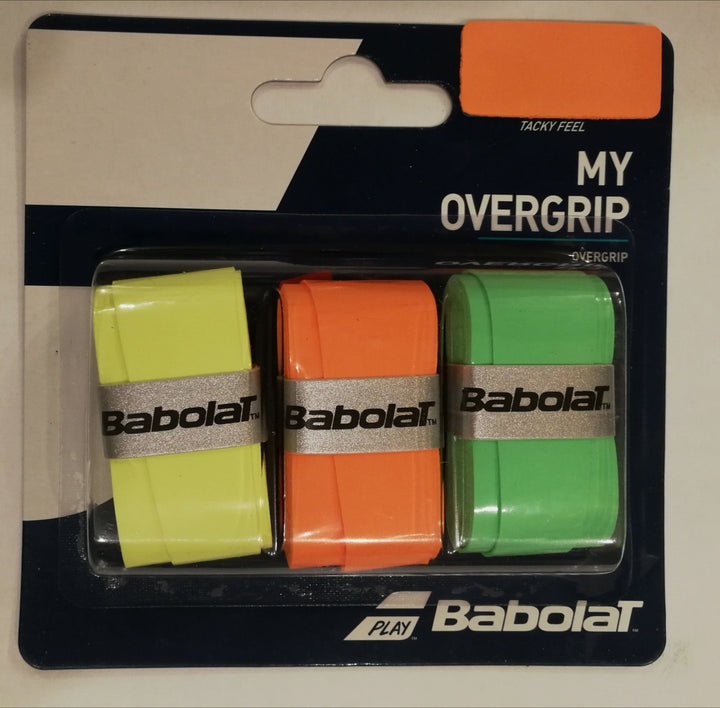 Babolat My Overgrip X3 pack of 3 Grips Babolat Fluo Orange, Green, Yellow 
