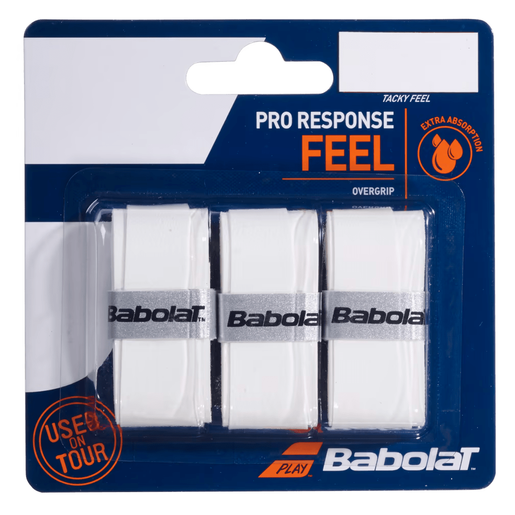 Babolat Pro Response Feel Overgrip Pack of 3 Grips Babolat White 