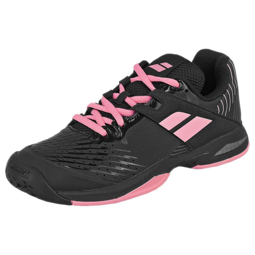 Babolat Propulse All Court JR Tennis Shoe Sample KidsTennisShoes Babolat Black/ Geranium Pink 02.5M (4.0W) 