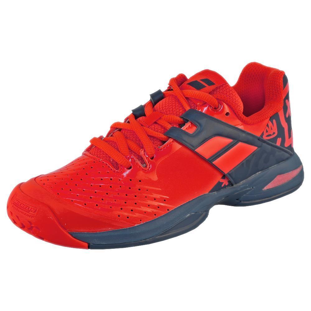 Babolat Propulse All Court JR Tennis Shoe Sample KidsTennisShoes Babolat Red/Blue 02.5M (4.0W) 