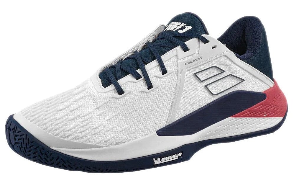 Babolat Propulse Fury 3 All Court Mens White/ Estate Blue Tennis Shoe Men's Tennis Shoes Babolat 9.0 Men's / 10.5 Women's 