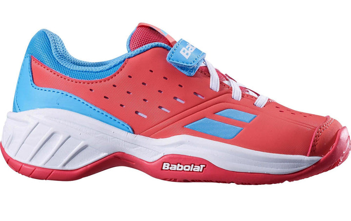 Babolat Pulsion All Court Kids Tennis Shoe Sample Men's Tennis Shoes Babolat K13.5 Pink/Sky Blue 