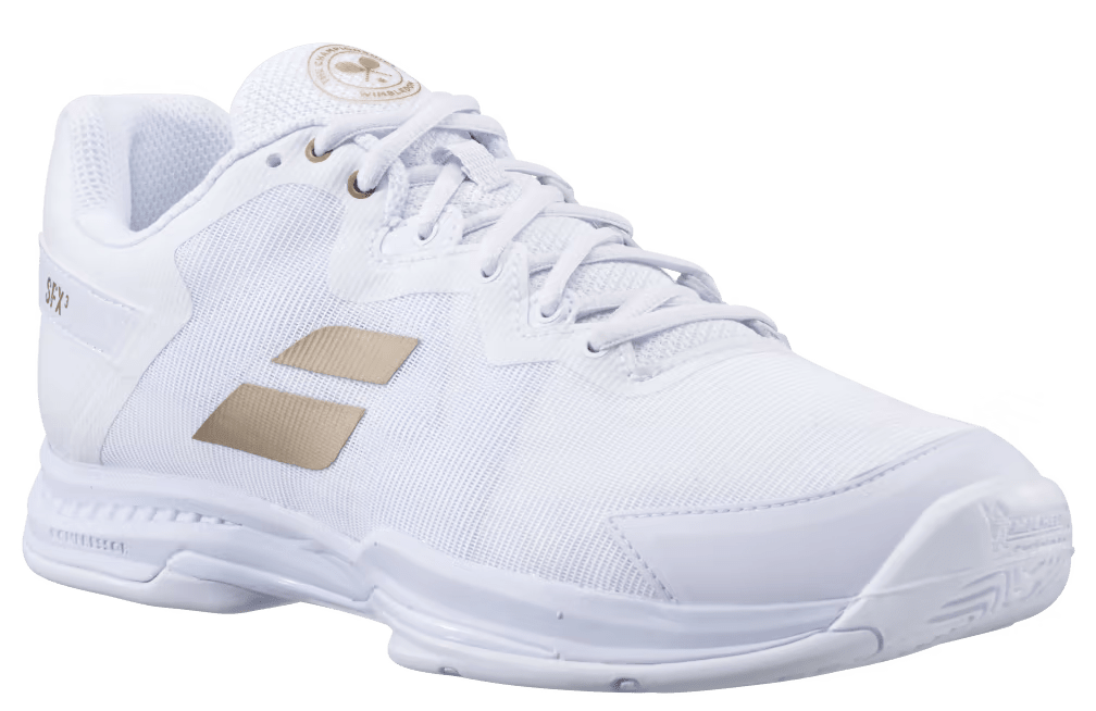 Babolat SFX3 All Court Women s Wimbledon White Gold Hybrid Tennis Shoe Sports Virtuoso