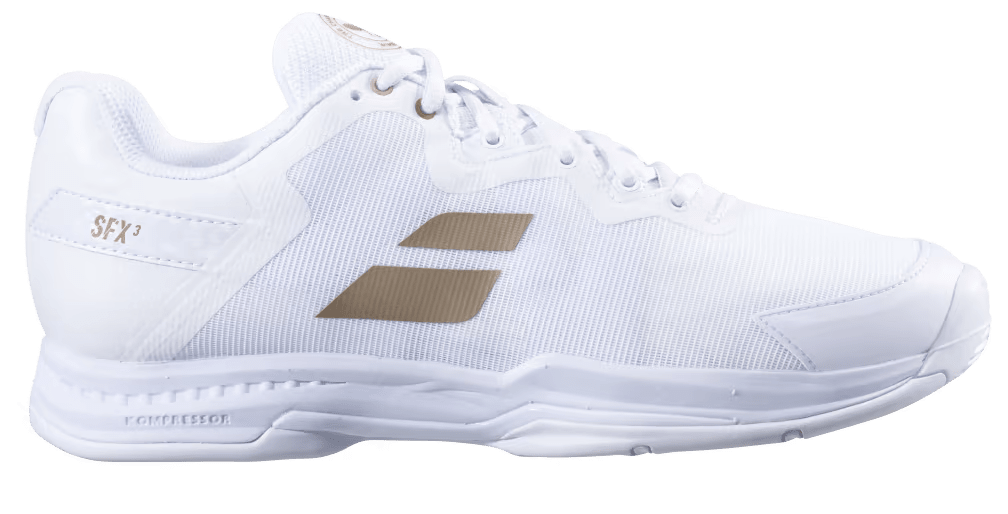 Babolat SFX3 All Court Women's Wimbledon White/Gold Hybrid Tennis Shoe Women's Tennis Shoes Babolat 