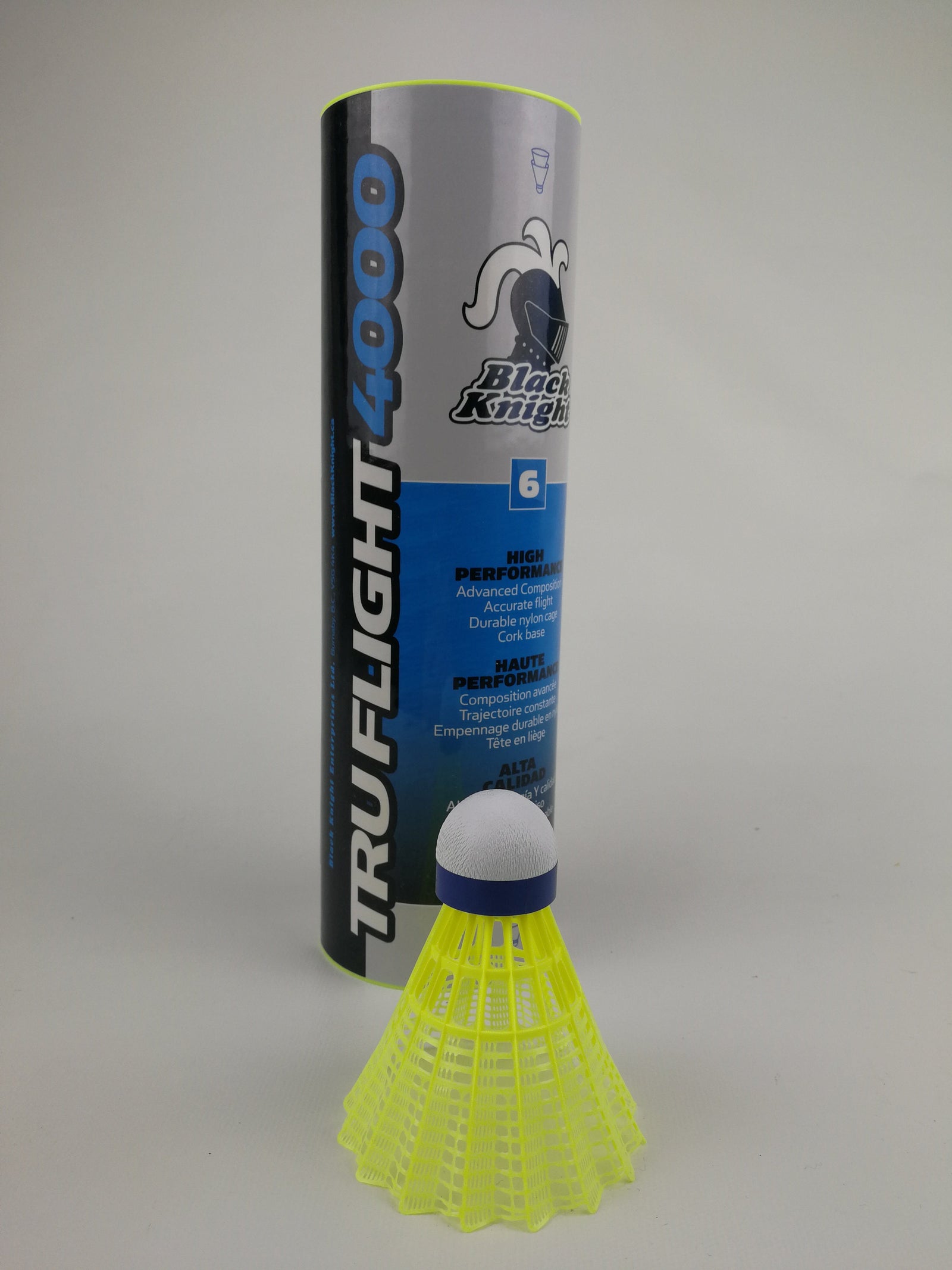 Black Knight TruFlight 4000 Badminton Shuttle SH-4000 6-Pack Nylon Shuttlecocks Black knight 