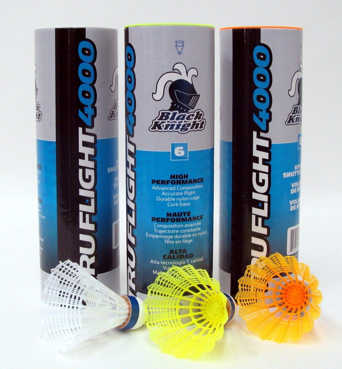 Black Knight TruFlight 4000 Badminton Shuttle SH-4000 6-Pack Nylon Shuttlecocks Black knight 