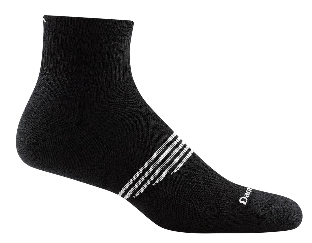 Darn Tough Athletic 1/4 Lightweight Sock with Cushion 1102 Socks Darn Tough Small (6-8) Black 
