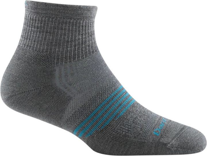 Darn Tough Athletic 1/4 Lightweight Sock with Cushion 1107 Socks Darn Tough Medium (7.5-9.5 women) Grey 