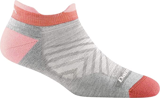 Darn Tough No Show Tab Ultra-Lightweight with Cushion 1047 Socks Darn Tough Large (10-12 women) Pink Grey 